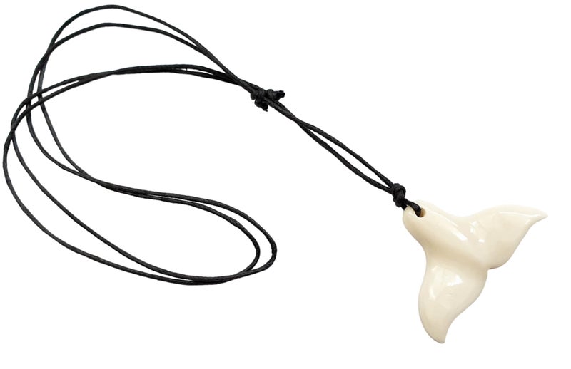 Swimmi Whale Tail Bone Necklace for Women Men  Hand Carved Bone Whale Tail Necklace Necklace Handmade Maori Lucky Whale Tail Bone Jewelry DA378 - Image 4